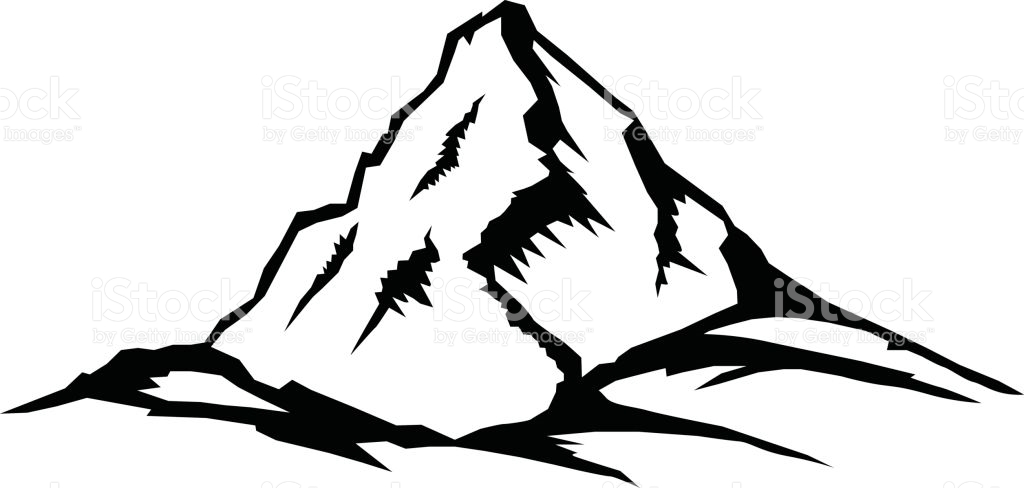 Mountain Black And White Clipart