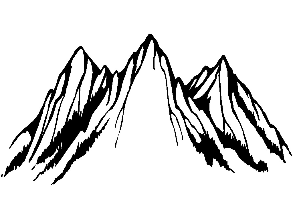 Mountain black and white mountain clipart black and white