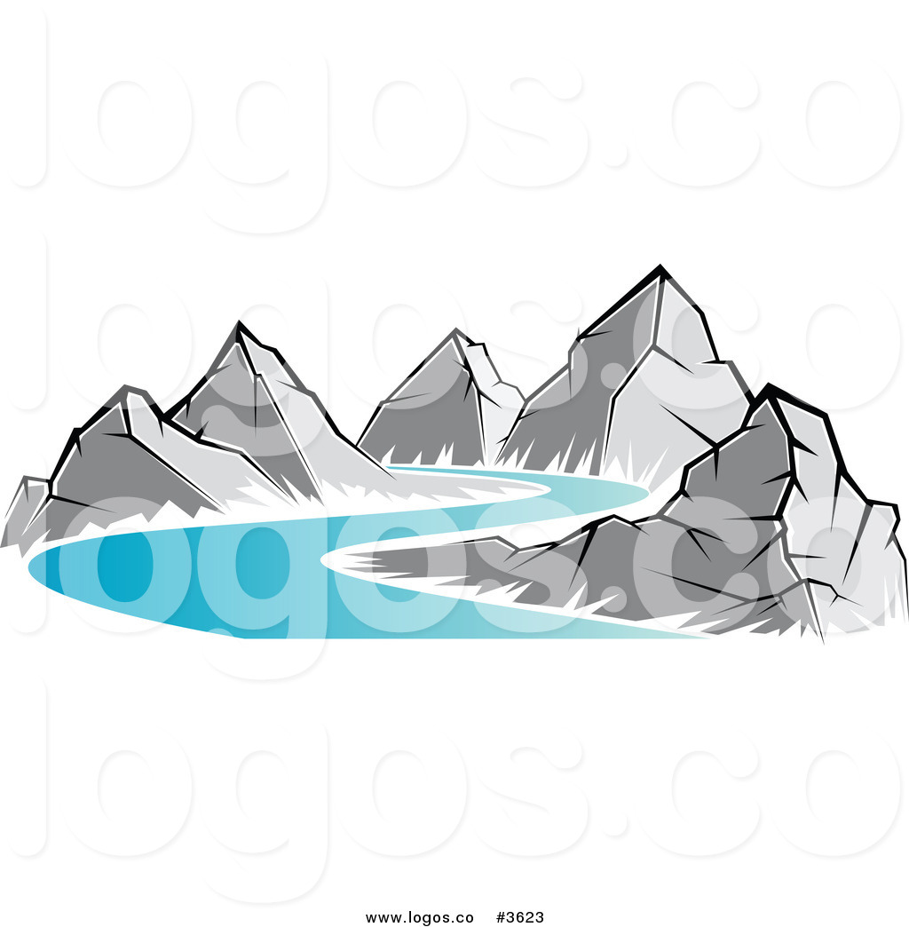 Royalty Free Mountain and River Logo by Vector Tradition SM