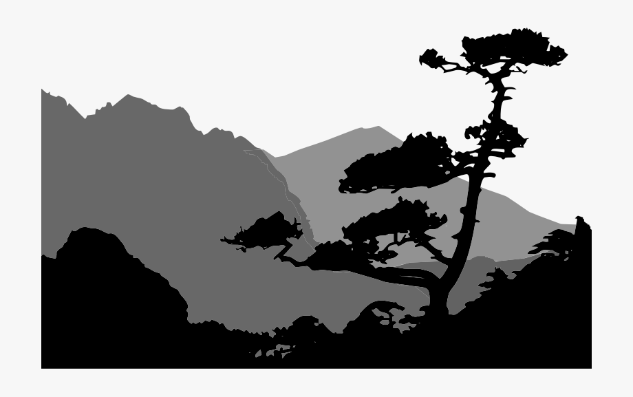 Mountains clipart silhouette.