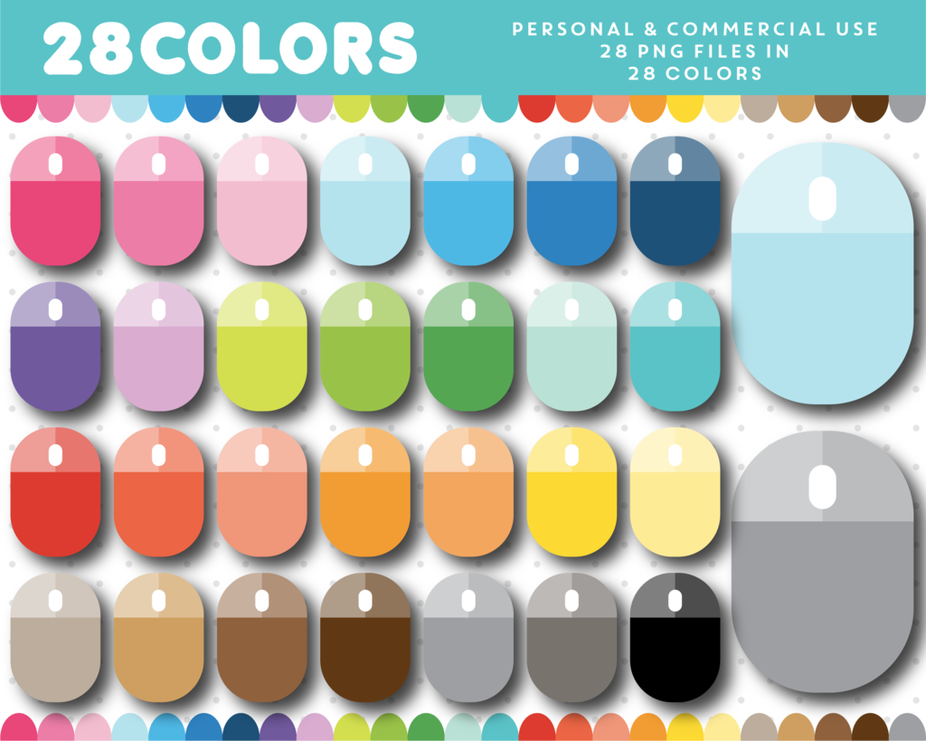 mouse clipart colorful