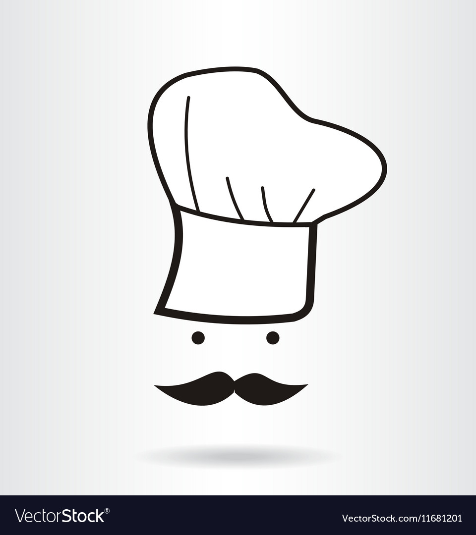 Icon chef with a mustache