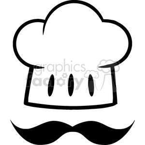 Chef Hat With A Mustache Logo clipart