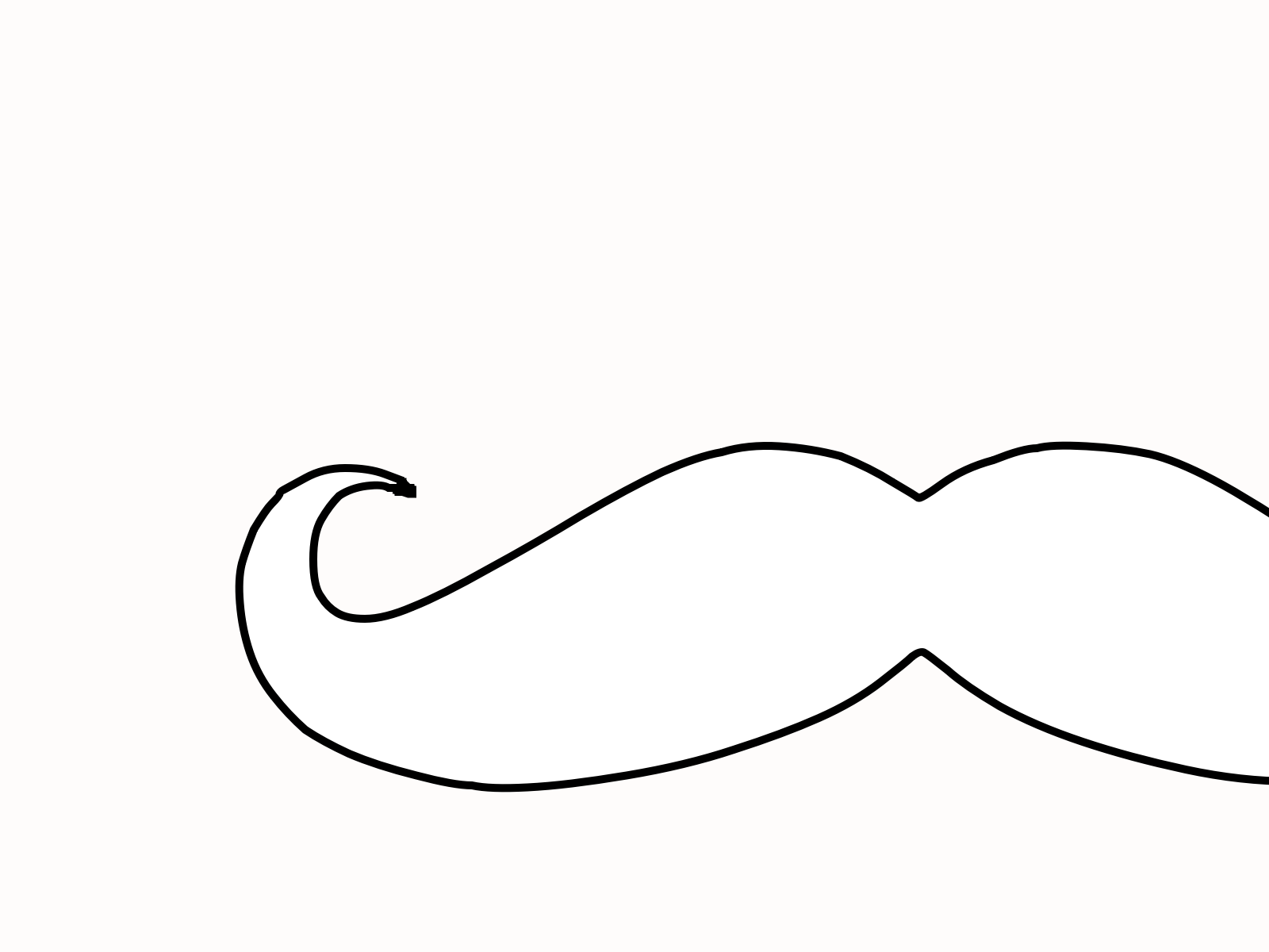 Mustache outline transparent.