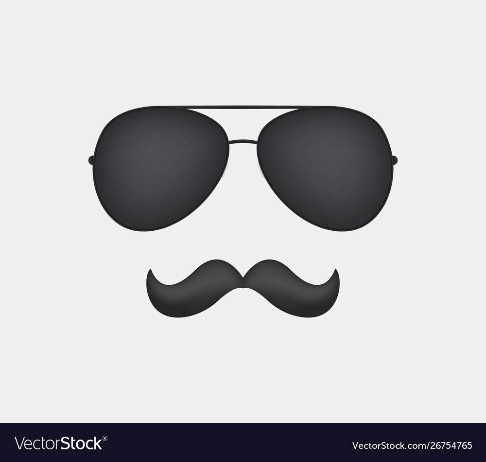 Sunglasses and mustache.