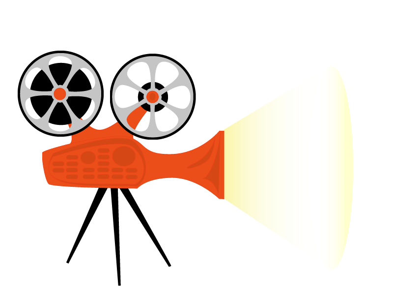 Animated movie cameras.