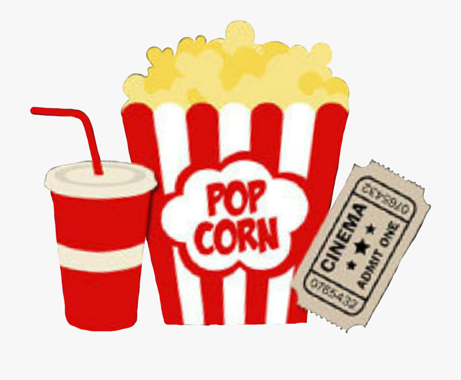 Movies ticket popcorn.