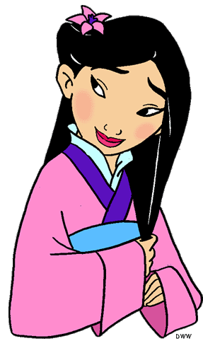 Mulan, Khan and Little Brother Clip Art Image