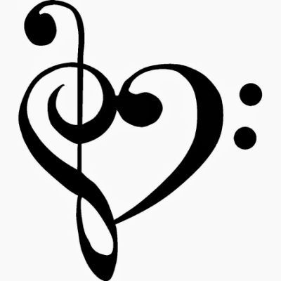 Music note heart tattoo