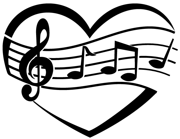 Music notes heart.