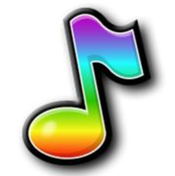 Rainbow music notes.