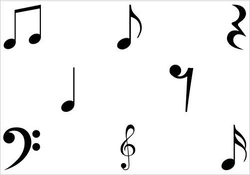 Music notes symbols.