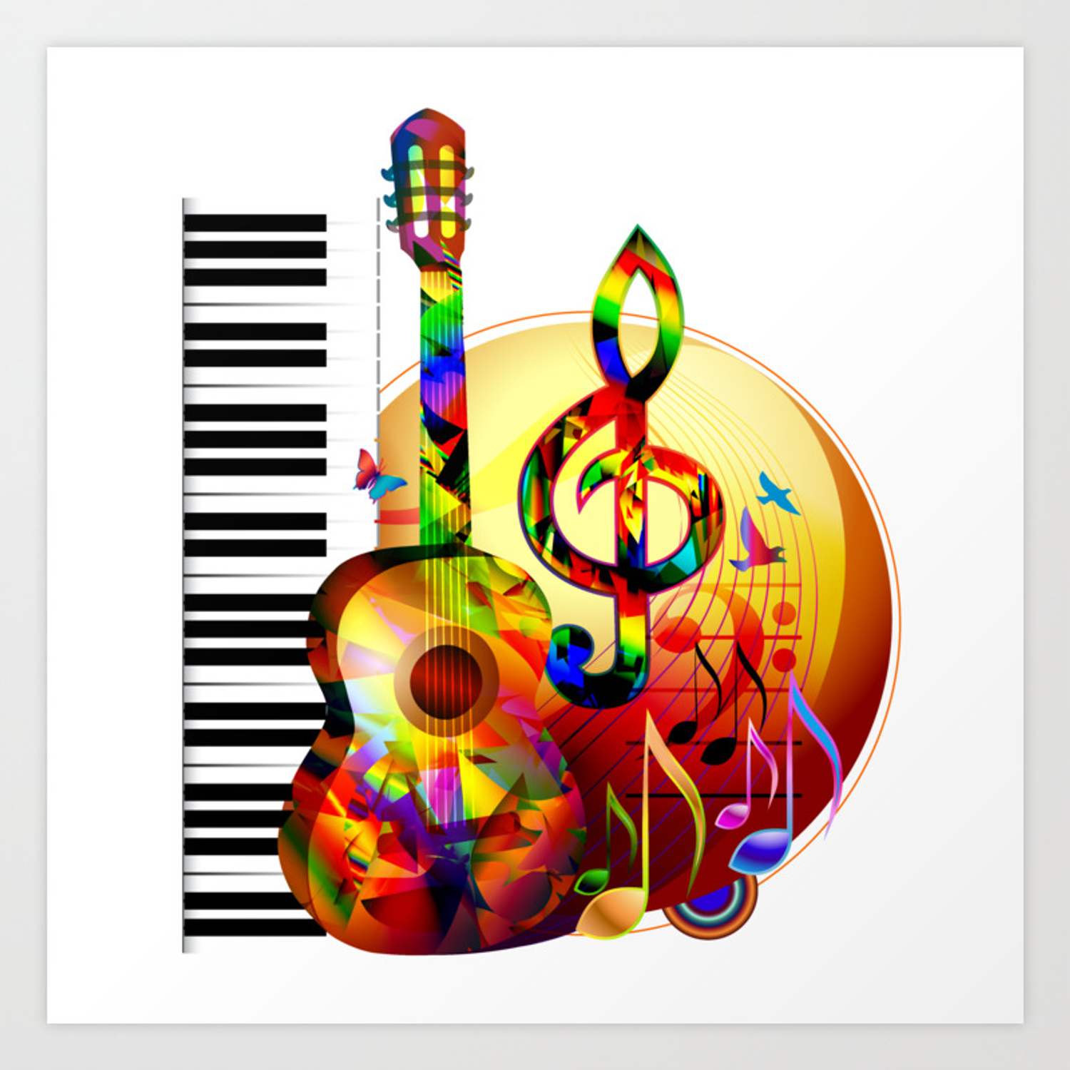 Colorful music instruments.