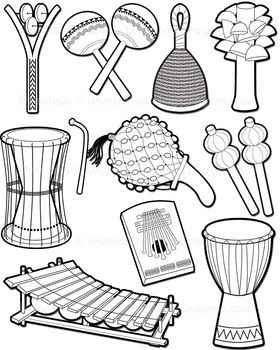 musical instruments clipart drawing