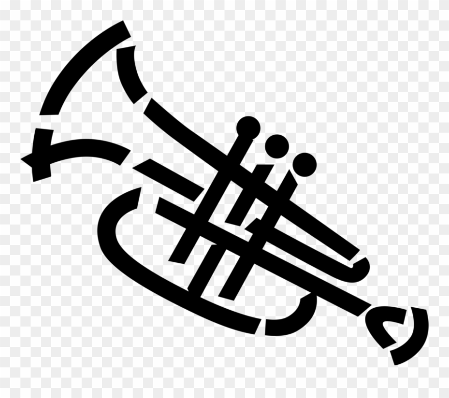 Vector Illustration Of Trumpet Horn Brass Musical Instrument