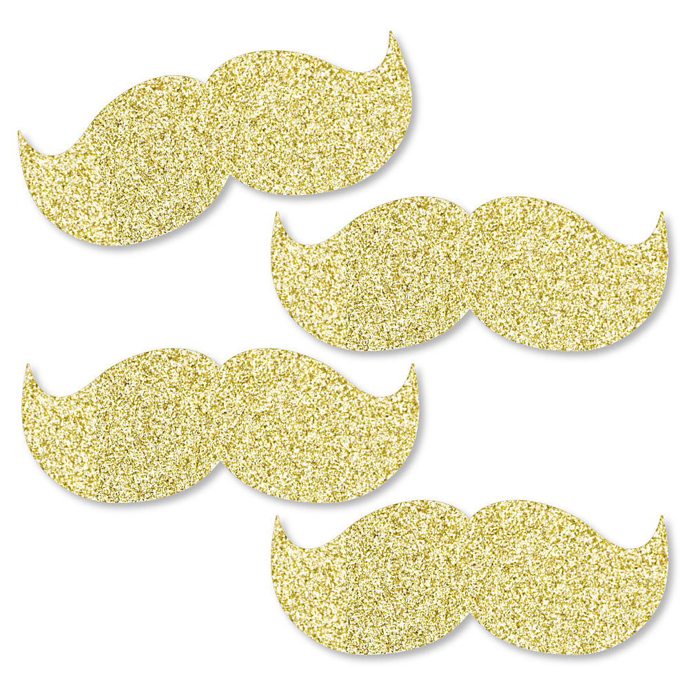 Gold Glitter Mustache