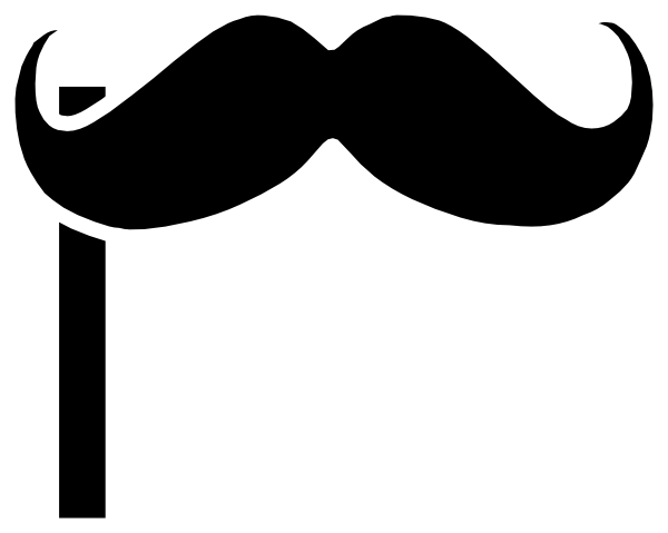 Mustache on a stick clip art at clker vector clip art