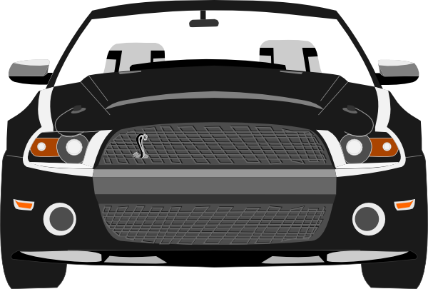 Black and white ford mustang clipart