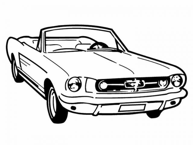 Mustang clipart outline car, Mustang outline car Transparent