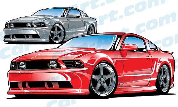 Late Model Ford Mustang Vector Clip Art