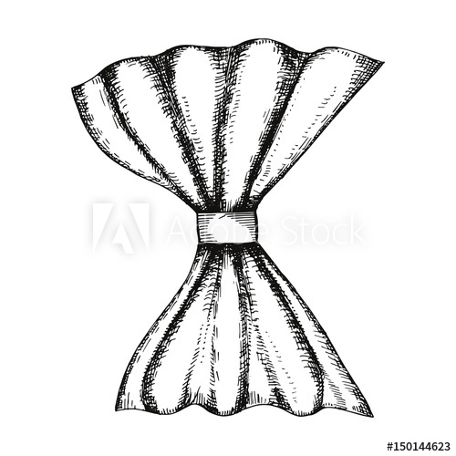 Silk napkin hand drawing vector