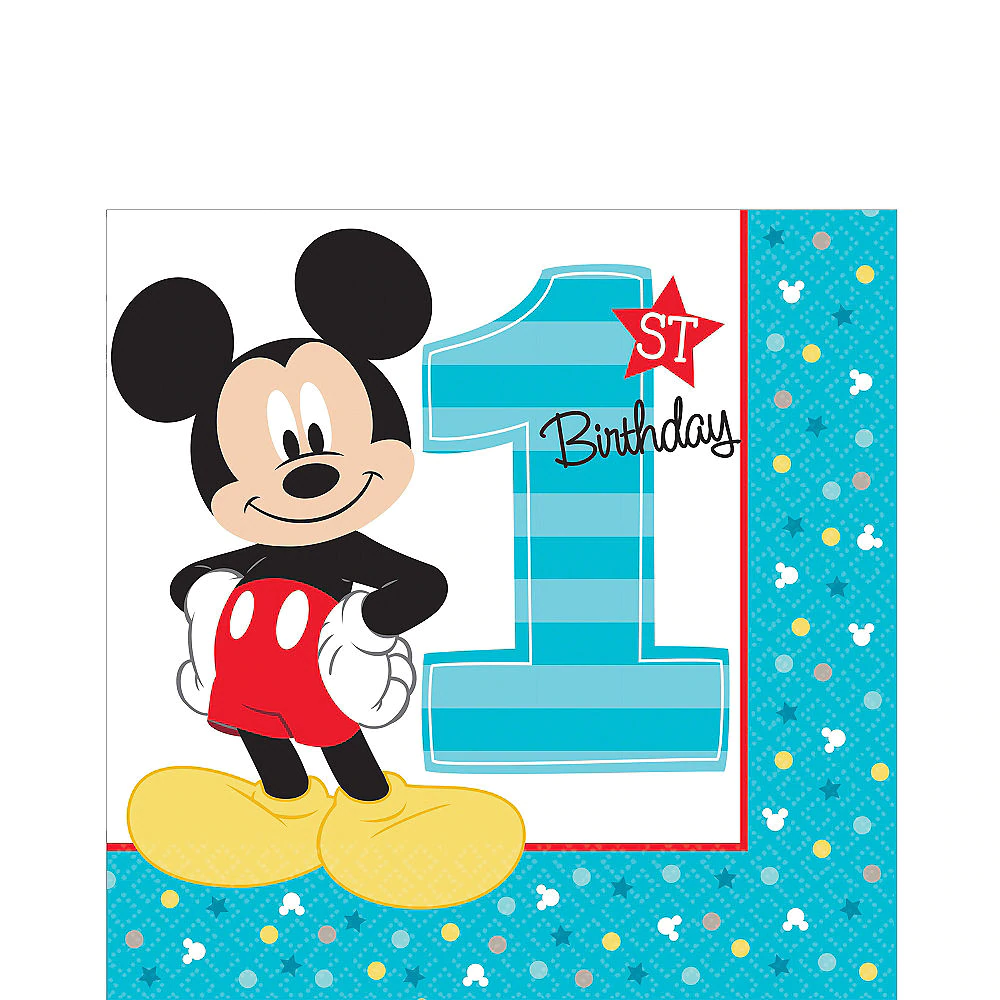 1st Birthday Mickey Mouse Lunch Napkins