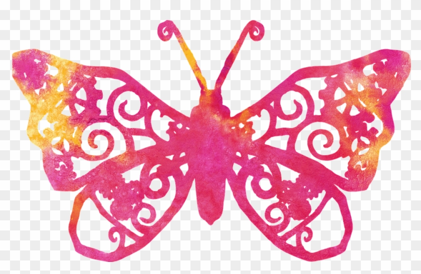 Butterfly pink clipart.