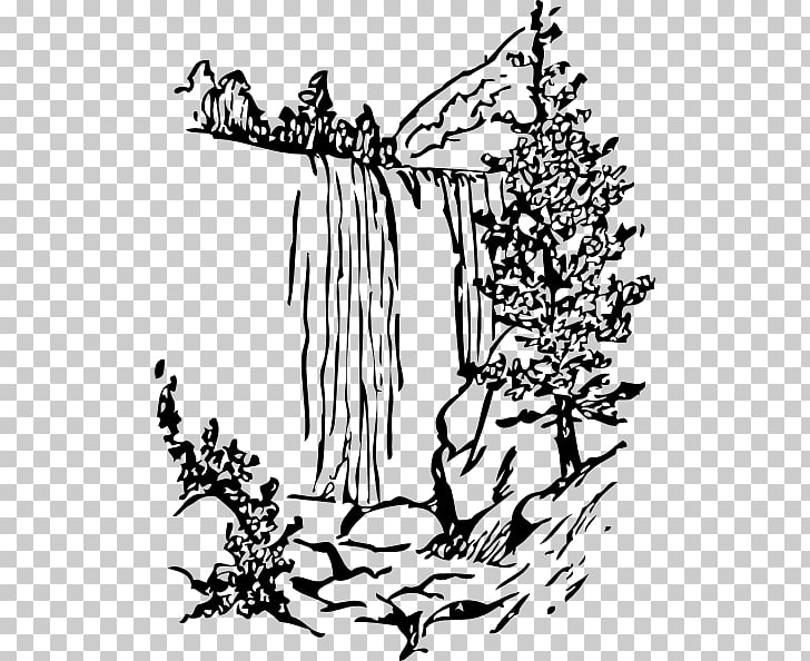 Nature Drawing , Water Falling s PNG clipart
