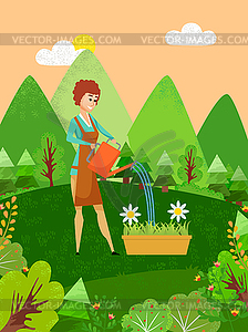 Gardening Hobby, Watering Flowers, Nature