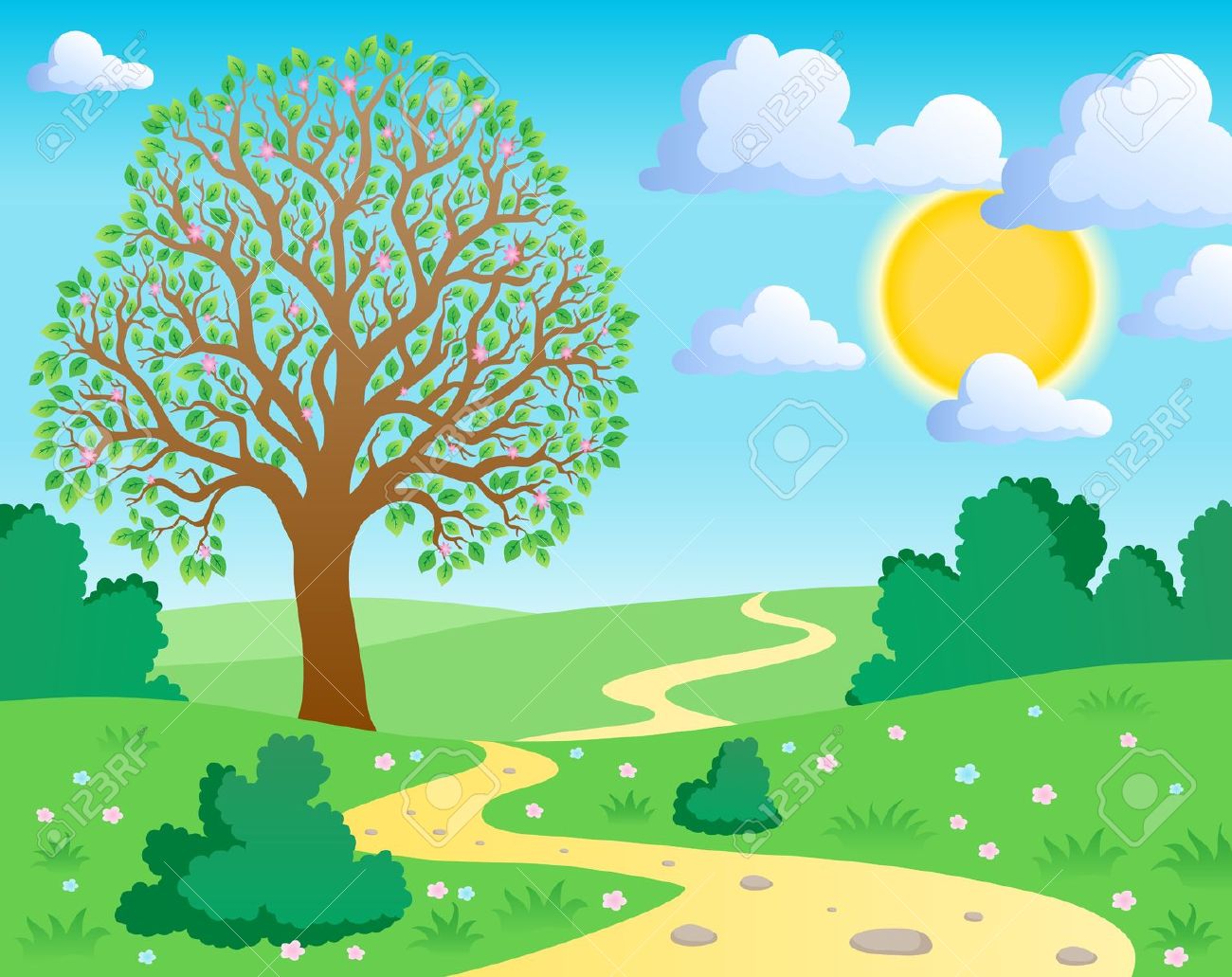 Nature scenery clipart.