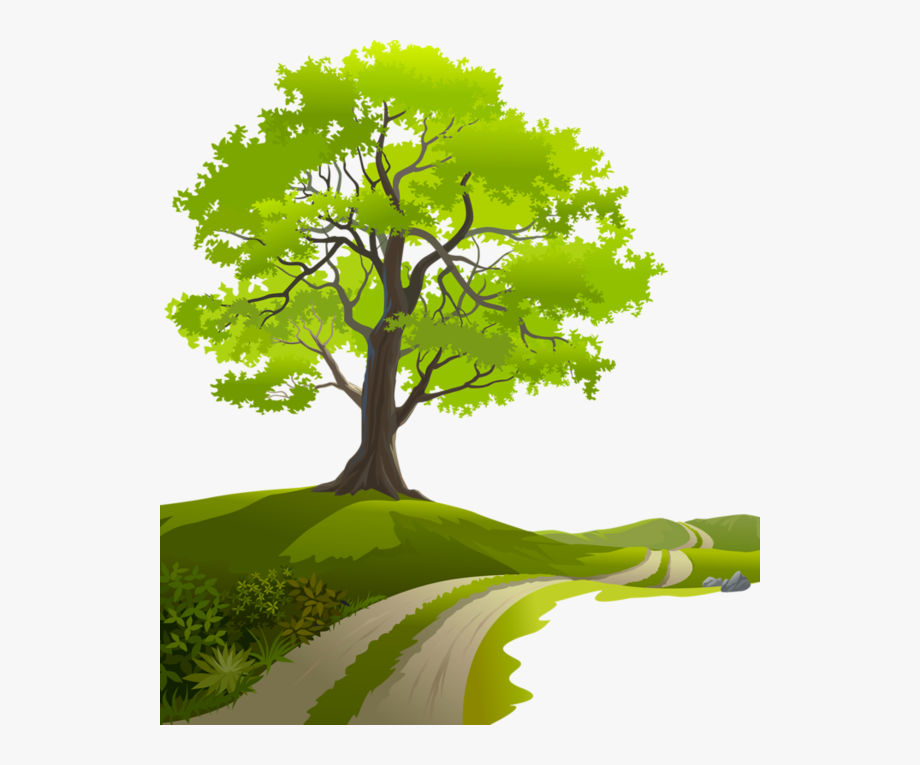 House Clipart, Tree Clipart, Nature Vector, Page Borders