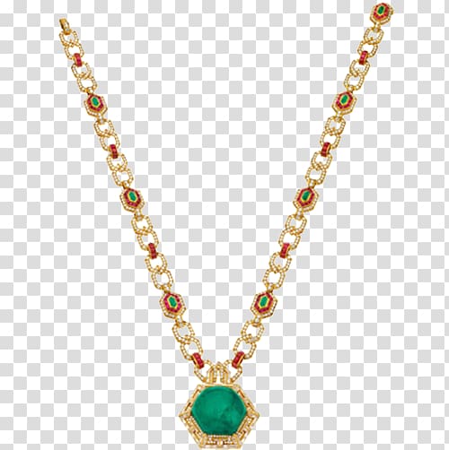 Earring Pendant Necklace Jewellery Chain, Emerald Necklace
