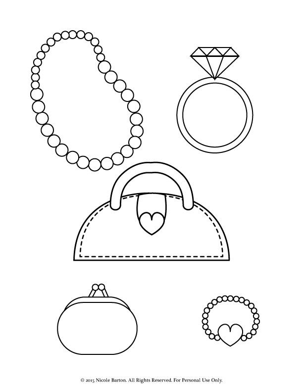 Free Printable Coloring Pages for Girls with a stylish purse