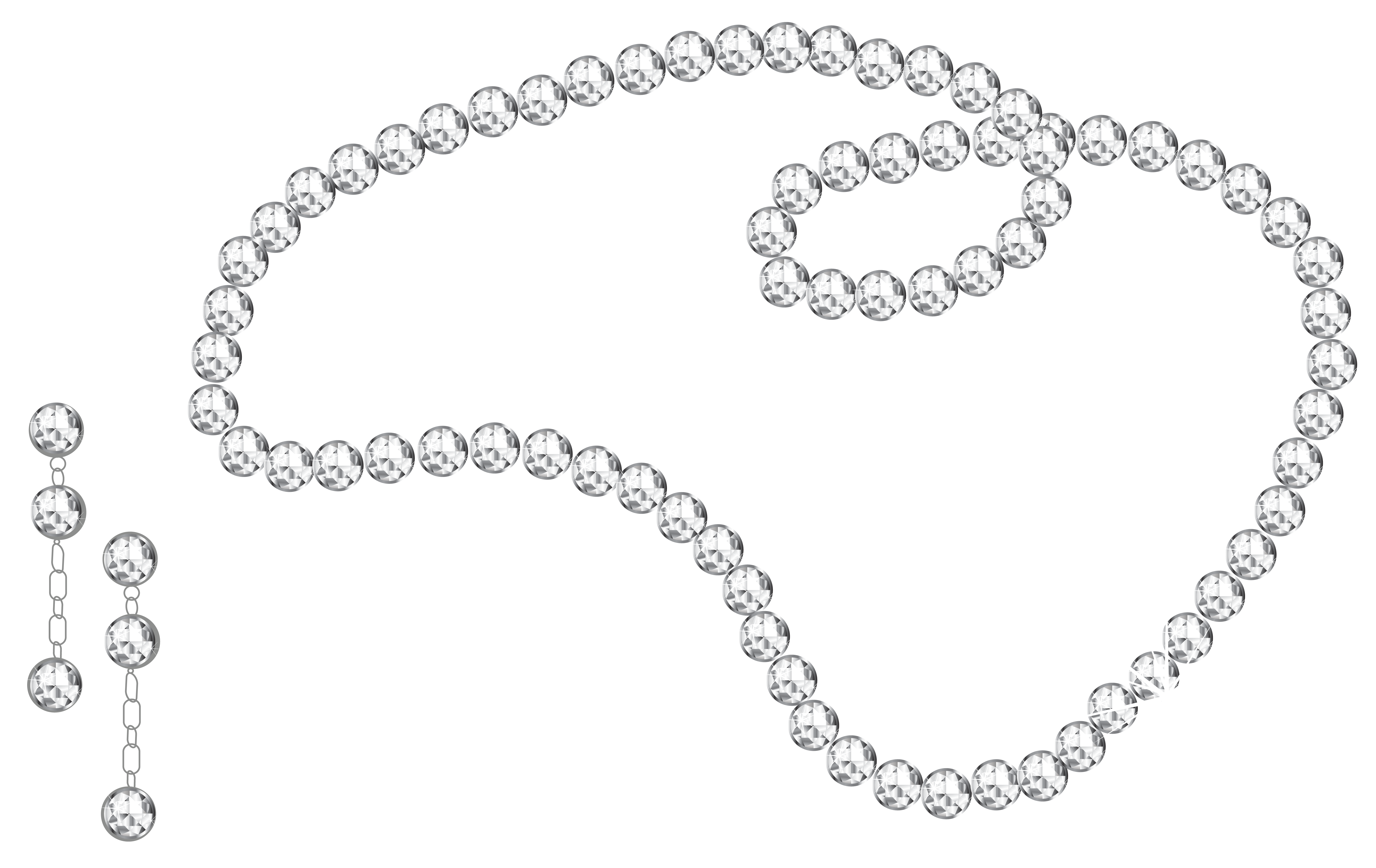 Diamond Necklace and Earrings PNG Clipart Picture
