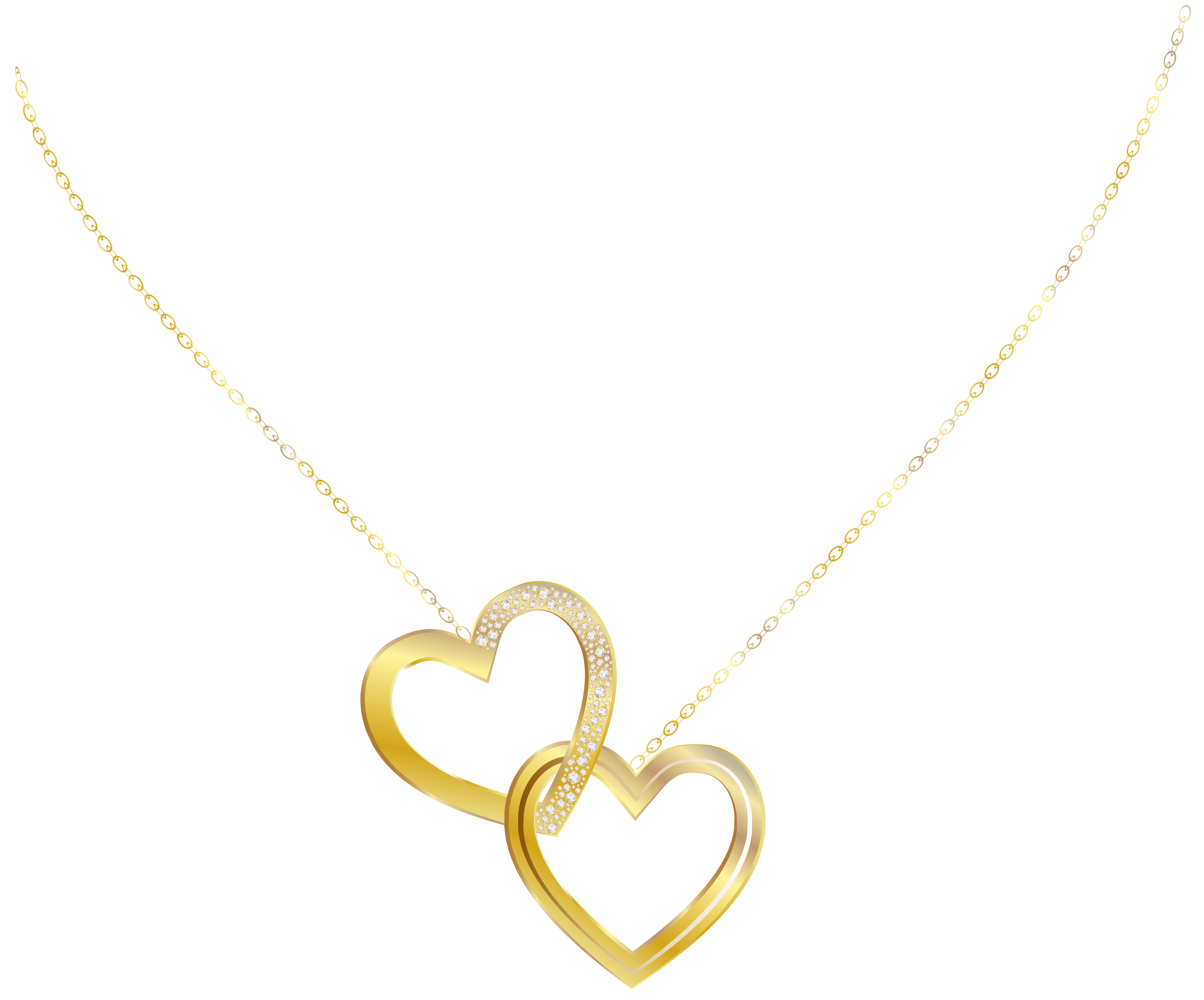 Gold heart necklace.