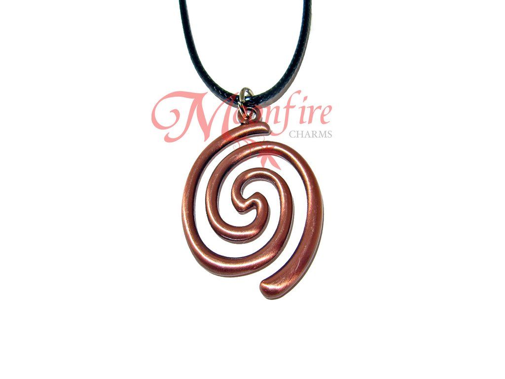 This necklace features the Koru, or spiral symbol seen on