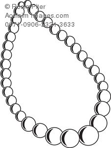 Clip Art Illustration Of The Outline Of A Pearl Necklace