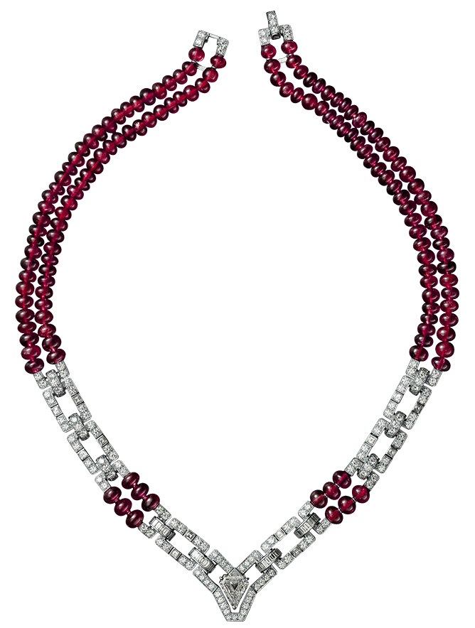 Red and White Necklace PNG Clipart