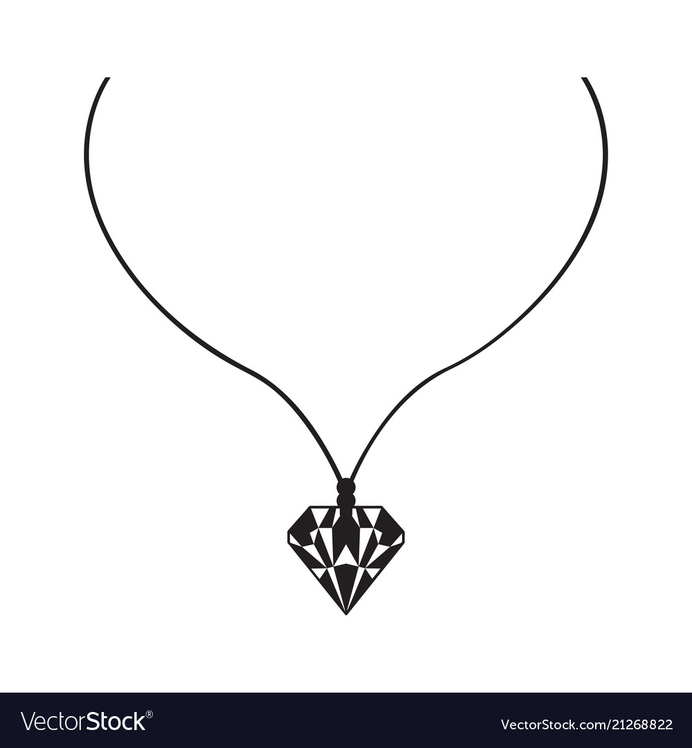 Isolated silhouette of a necklace