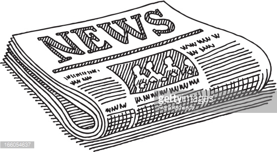 newspaper clipart black and white