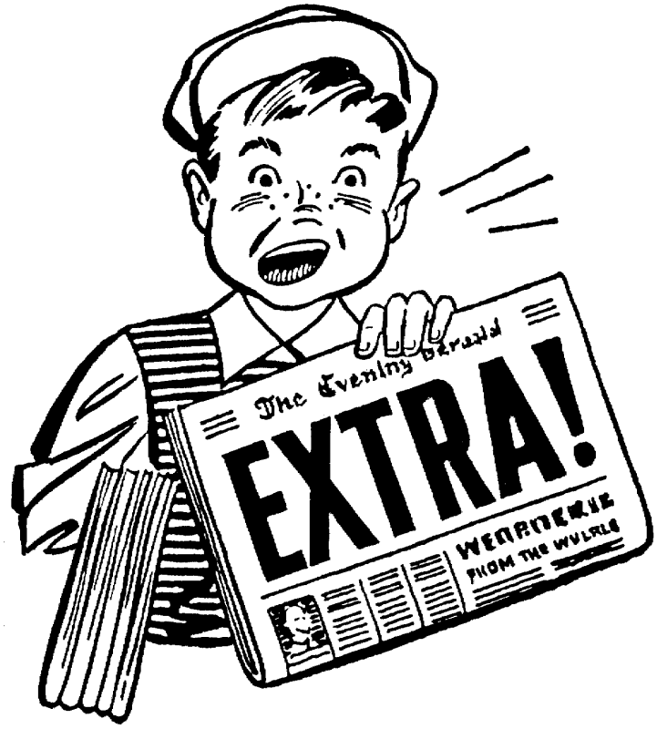 Newspaper clipart extra extra read all about it, Newspaper