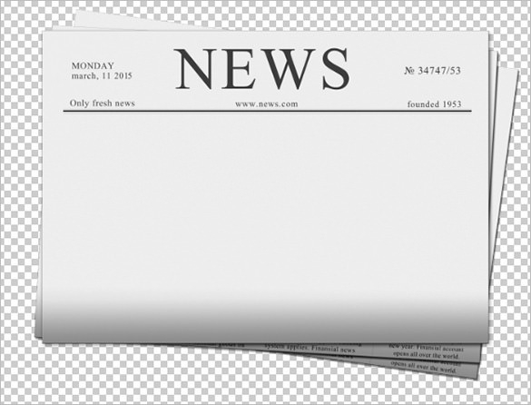 Newspaper Front Page Blank Template