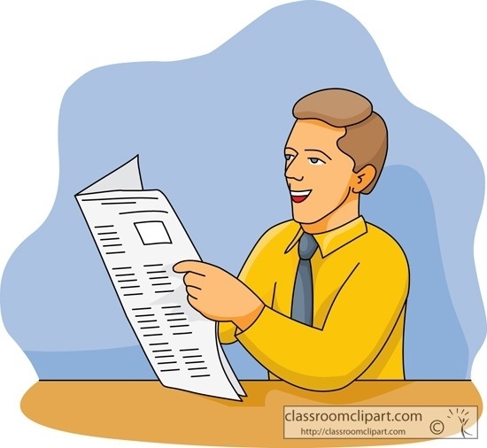 People Reading Newspaper Clipart