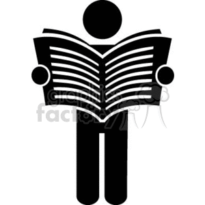 Person reading the newspaper clipart