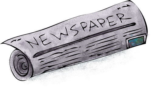 Free rolled newspaper.