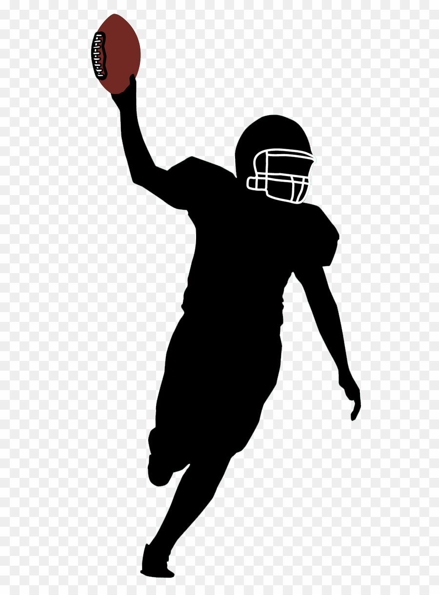 Silhouette football player.