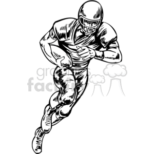 Running back going for yards clipart