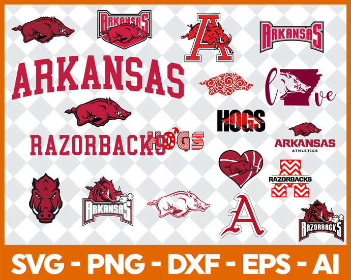 Arkansas Razorbacks Svg Png Dxf Eps Vector Files , cricut, cut file,  digital clipart, nfl svg, NCAA svg, university svg ,college svg