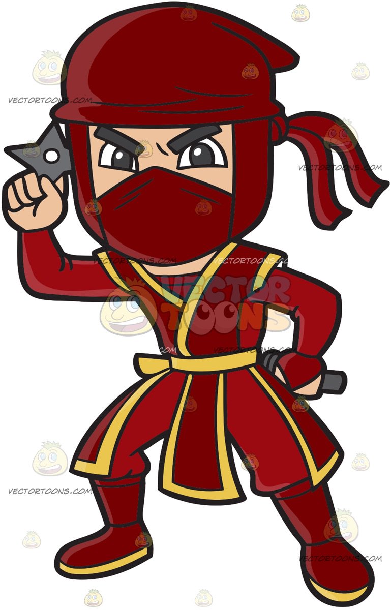 Red ninja clipart.
