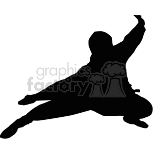 Silhouette of a ninja clipart